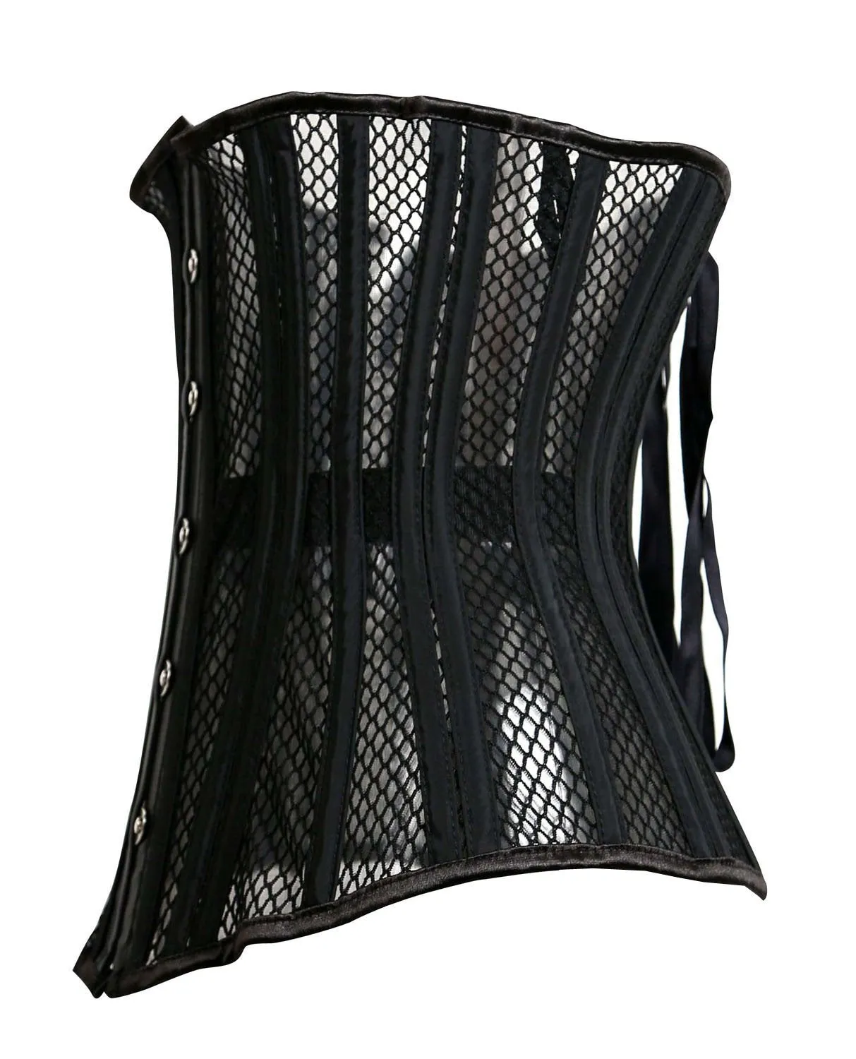 26 Spiral Steel Bones Elastic Fishnet Waist Trainer Bustier Corset