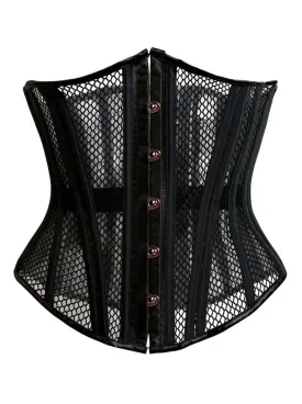 26 Spiral Steel Bones Elastic Fishnet Waist Trainer Bustier Corset