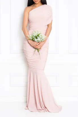 ALICE MULTIWAY WEAR BLUSH PINK ONE SHOULDER BRIDESMAIDS MAXI DRESS