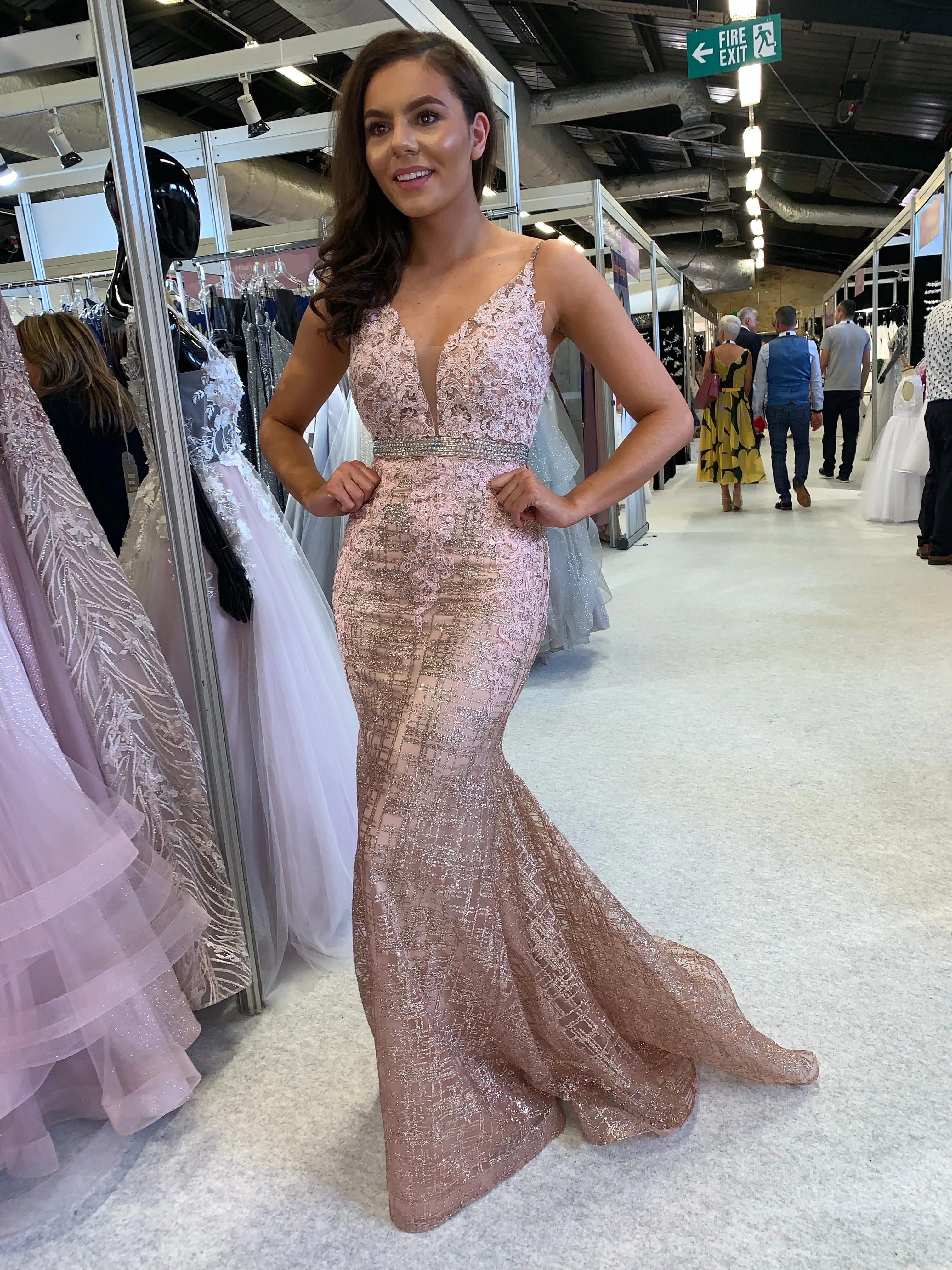 Analyse glitter fishtail prom dress