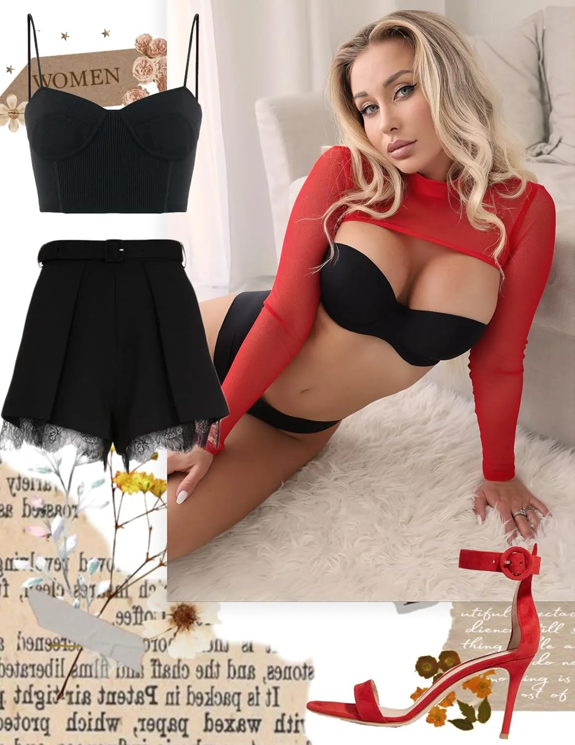 Avidlove Mesh Crop Tops for Women Mock Neck Long Sleeve Crop Top See Through Shirt Top Sexy Clubwear