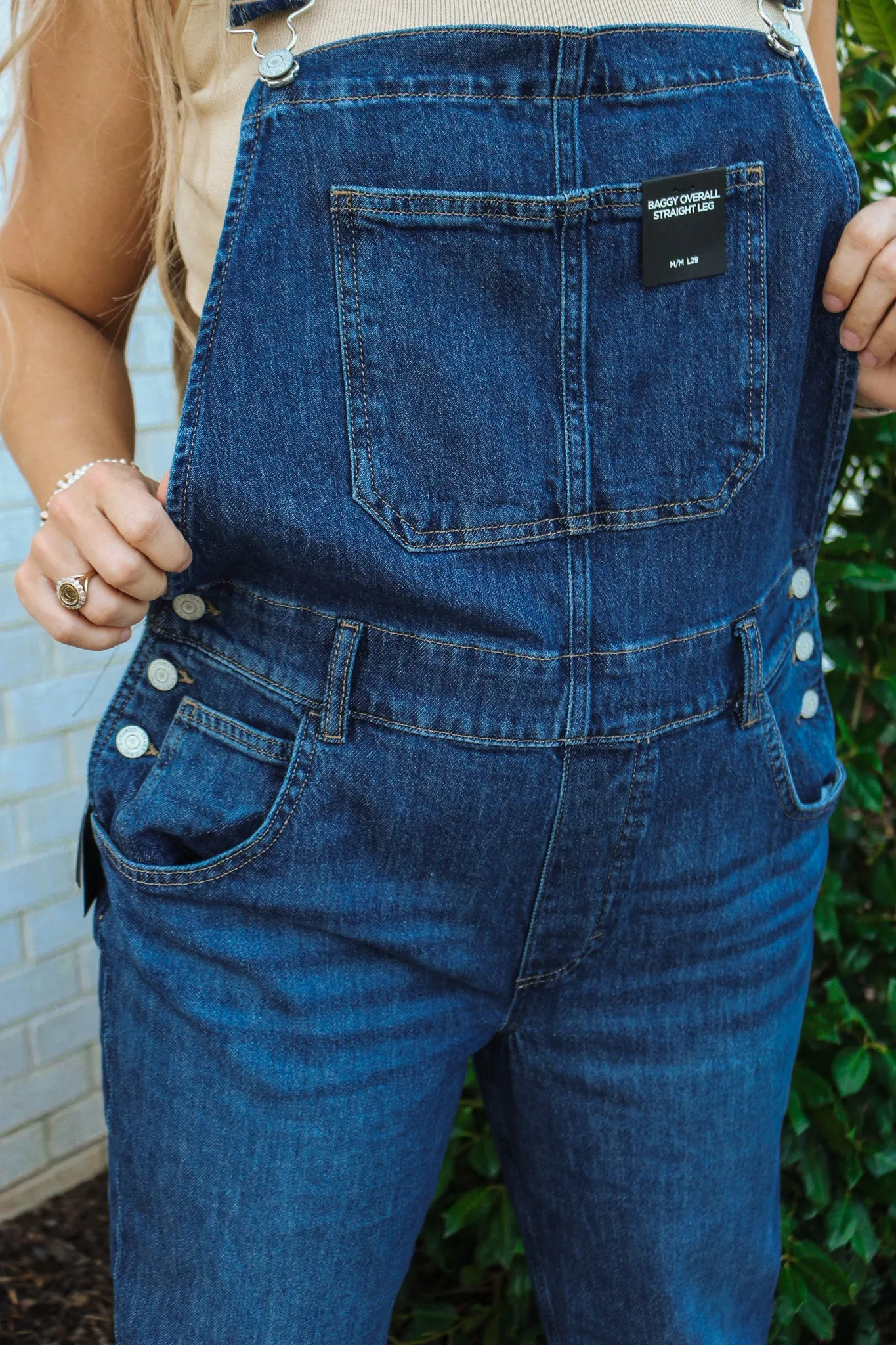 Baggy Straight Leg Overall Jeans By Silver