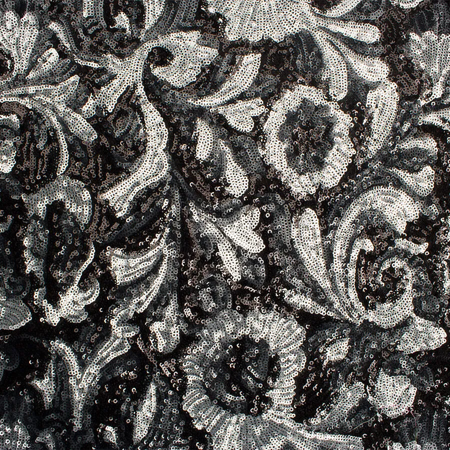 Black & Silver Sequinned Tulle