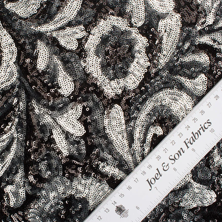 Black & Silver Sequinned Tulle