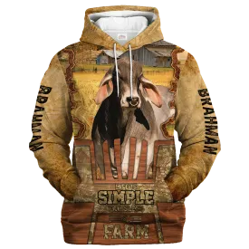 Brahman Life Is Simple A Farm Hoodie, Birthday Gift For Farmer