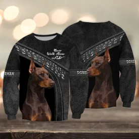 Brown Doberman Love Never Walk Alone 3D Full Print Shirts