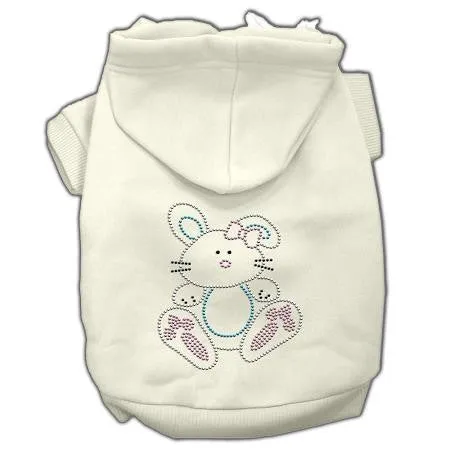 Bunny Rhinestone Hoodies Cream L (14)