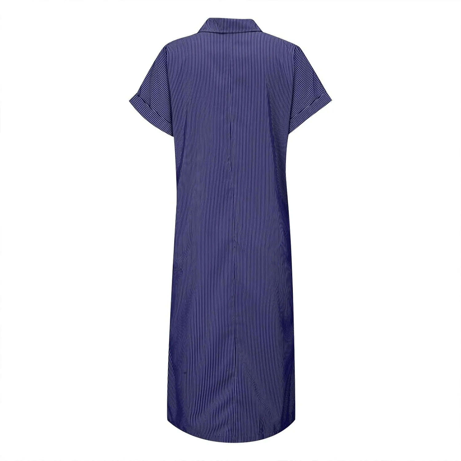 Button Down Dress for Women Short Sleeve Plus Size Striped Midi Dress Casual Summer Lightweight Collar Shirt Dresses
