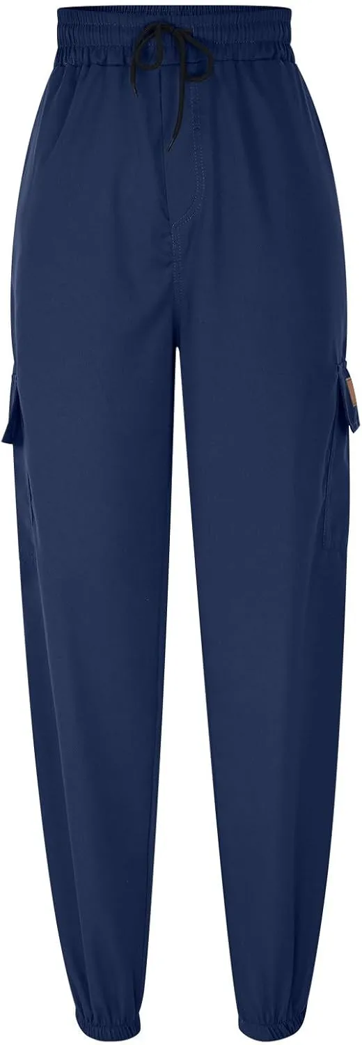 Cargo Pants for Men Baggy Joggers Elastic Waist Drawstring Sweatpants Streetwear with Multi Pockets Hiking Fishing Gear