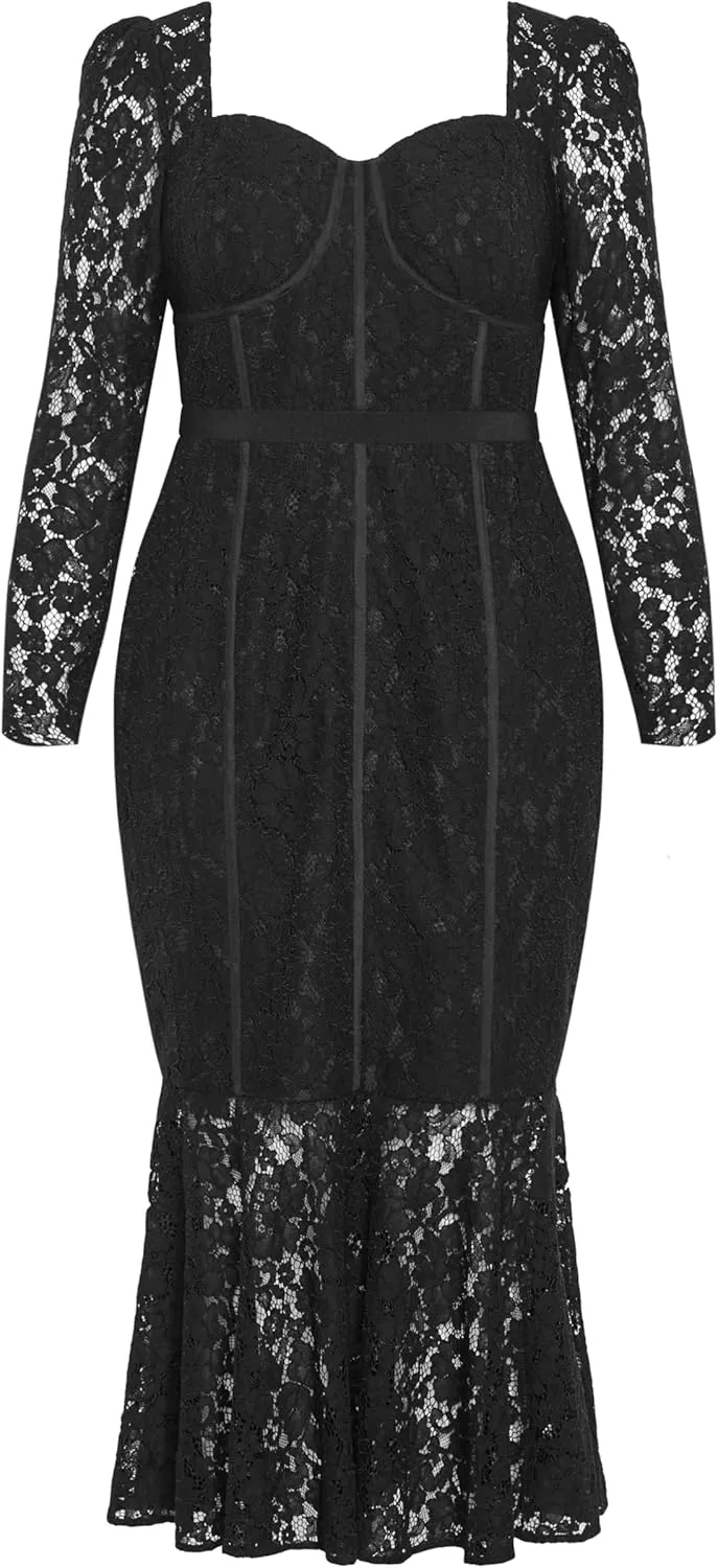 City Chic Plus Size Dress, Lace Valencia Dress