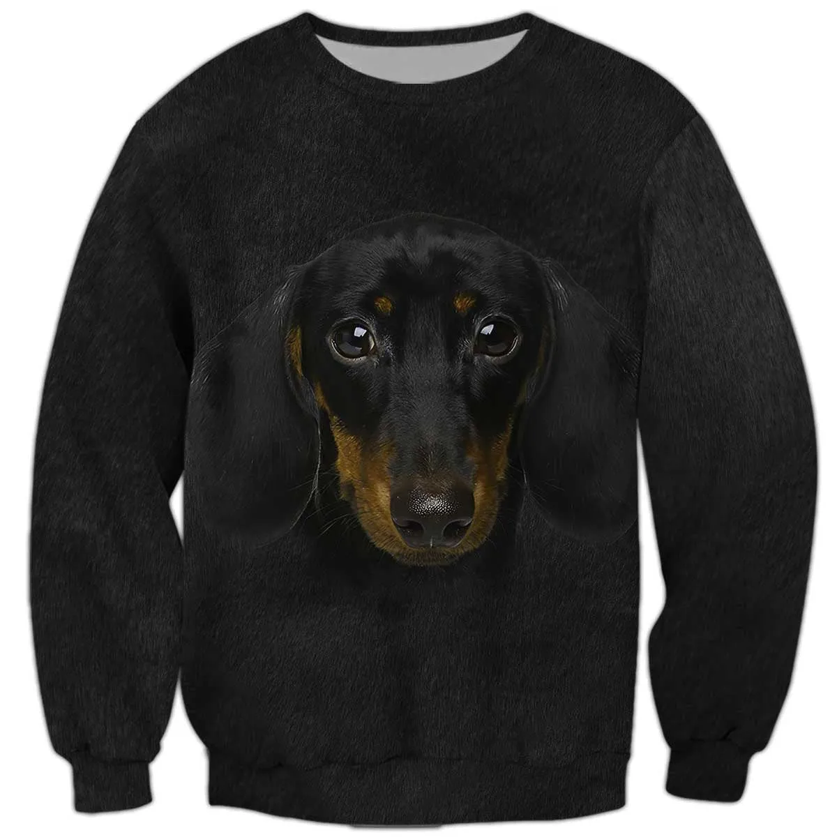 Dachshund Full Printed Christmas Sweatshirt, Sweatshirt For Humans