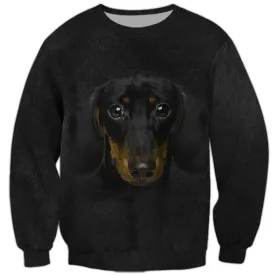 Dachshund Full Printed Christmas Sweatshirt, Sweatshirt For Humans