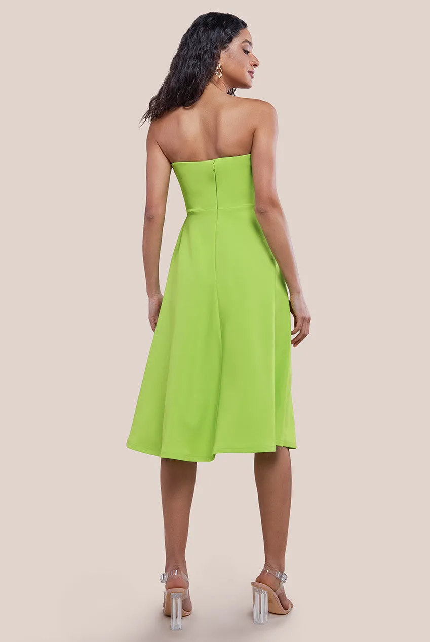 Goddiva Frilled Halter Neck Strap Midi Dress