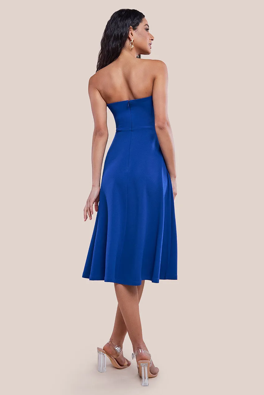 Goddiva Frilled Halter Neck Strap Midi Dress