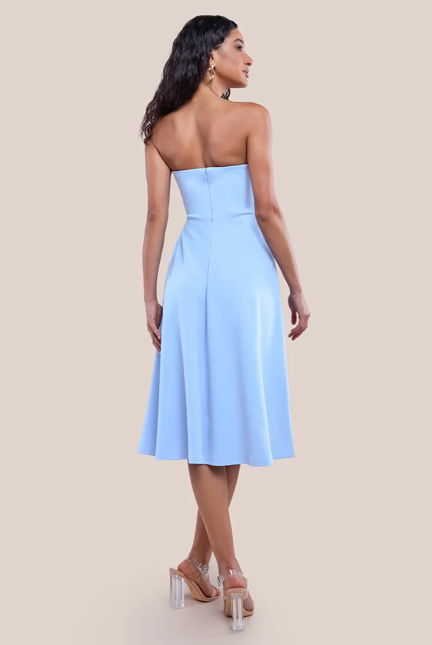 Goddiva Frilled Halter Neck Strap Midi Dress