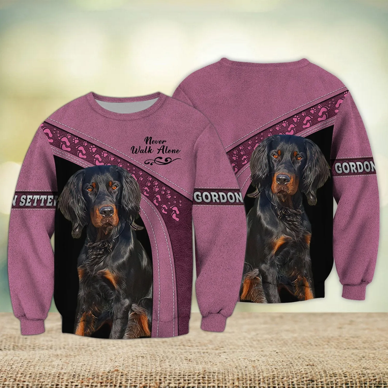 Gordon Setter Multicolor Never Walk Alone 3D Full Print Sweatshirt