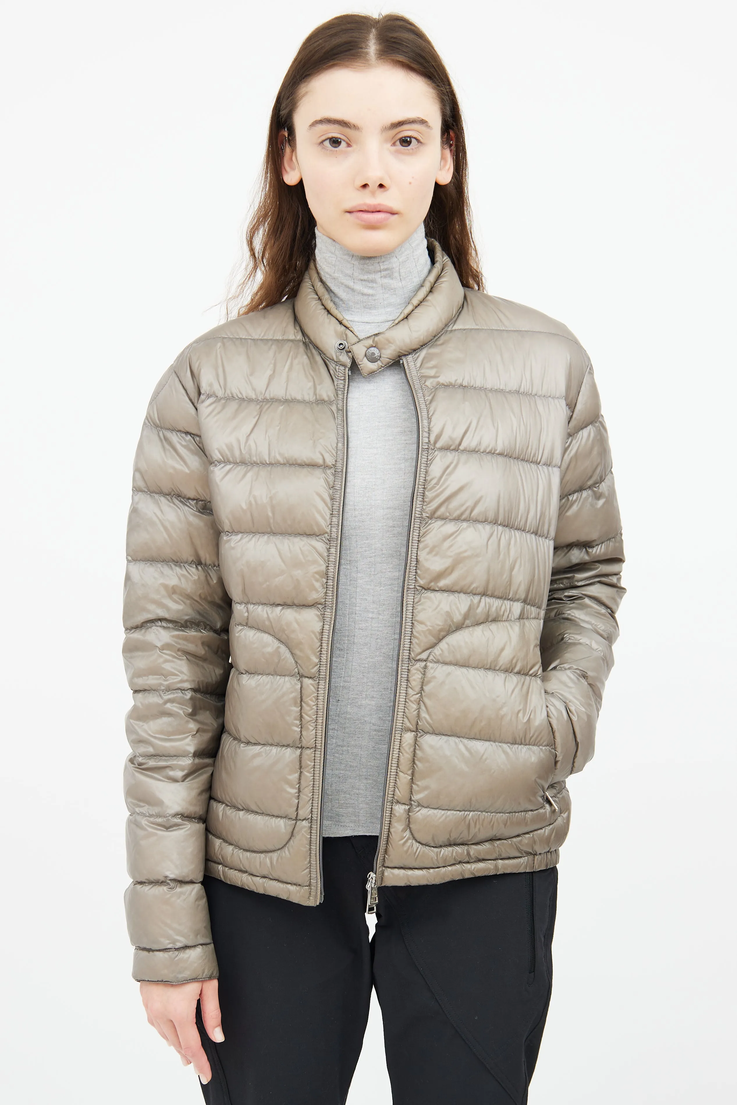 Grey Acorus Short Down Jacket