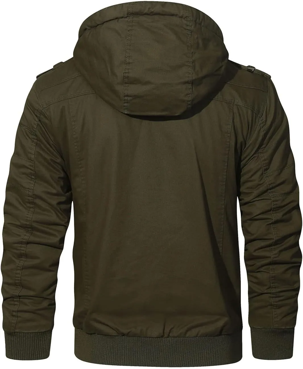 HOOD CREW Mens Jackets Winter Thicken Fleece Lined Outerwear Tactical Military Cargo Jacket with Hood