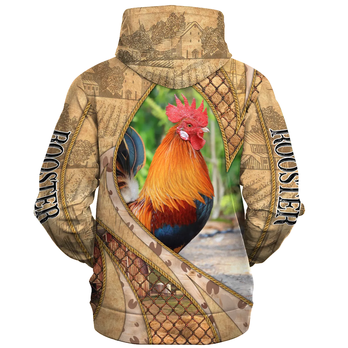 In The Memories Of Rooster Hoodie, Chicken Hoodie, Farm Hoodie, Rooster Clothing