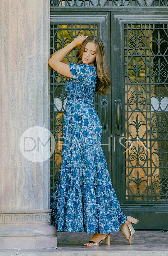 Jaelyn Teal Floral - DM Exclusive -  Maternity Friendly - Restocked