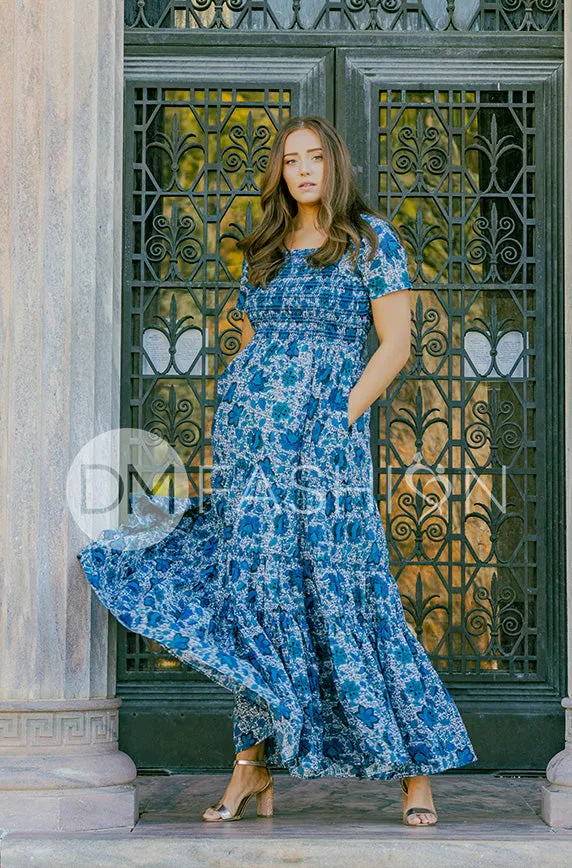 Jaelyn Teal Floral - DM Exclusive -  Maternity Friendly - Restocked