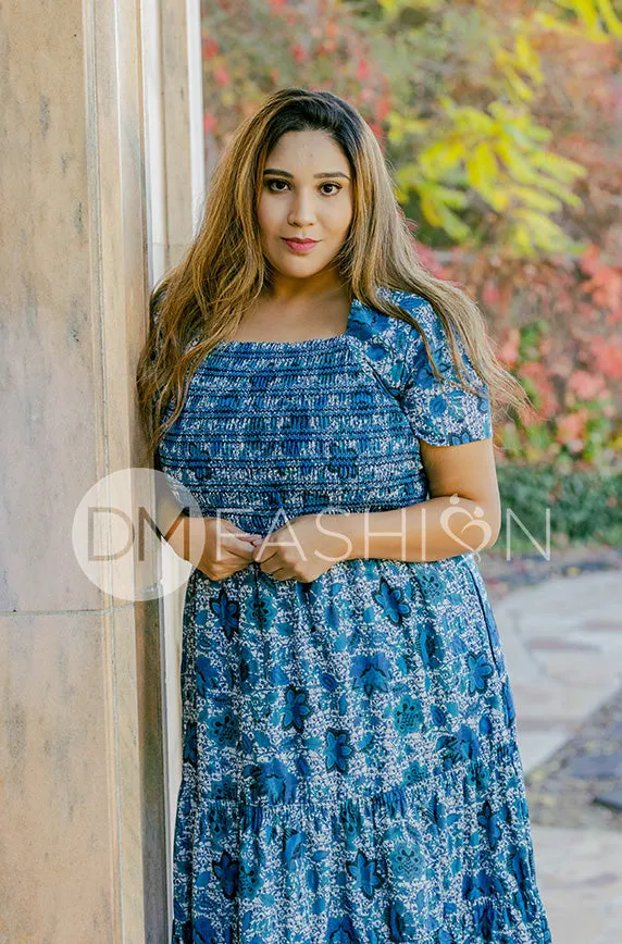 Jaelyn Teal Floral - DM Exclusive -  Maternity Friendly - Restocked