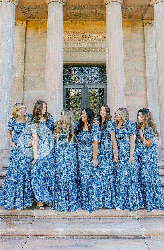 Jaelyn Teal Floral - DM Exclusive -  Maternity Friendly - Restocked