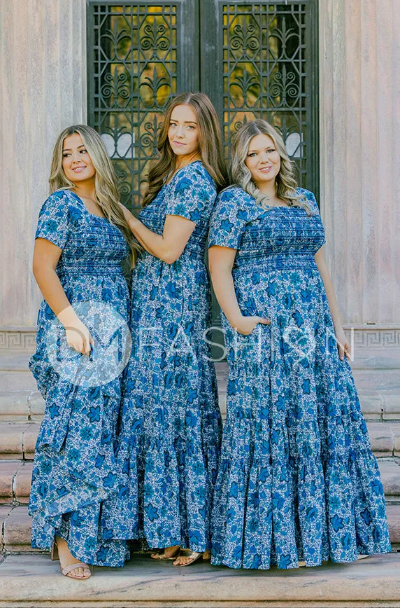 Jaelyn Teal Floral - DM Exclusive -  Maternity Friendly - Restocked