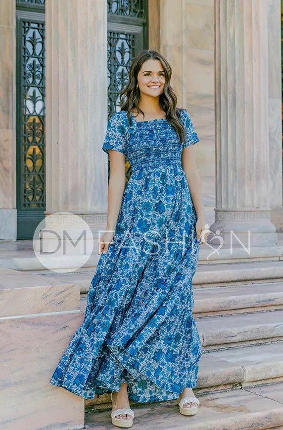 Jaelyn Teal Floral - DM Exclusive -  Maternity Friendly - Restocked