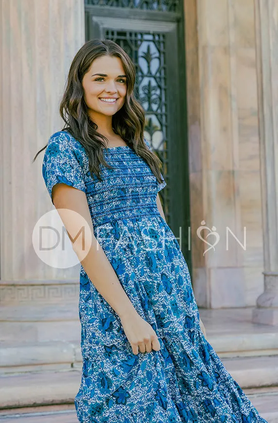 Jaelyn Teal Floral - DM Exclusive -  Maternity Friendly - Restocked