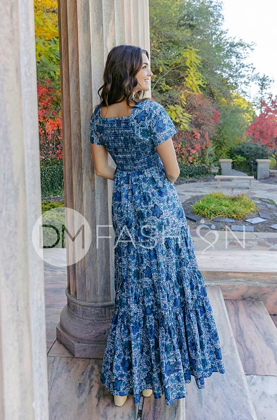 Jaelyn Teal Floral - DM Exclusive -  Maternity Friendly - Restocked