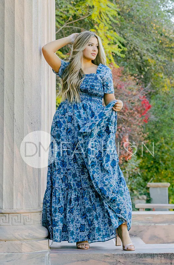 Jaelyn Teal Floral - DM Exclusive -  Maternity Friendly - Restocked