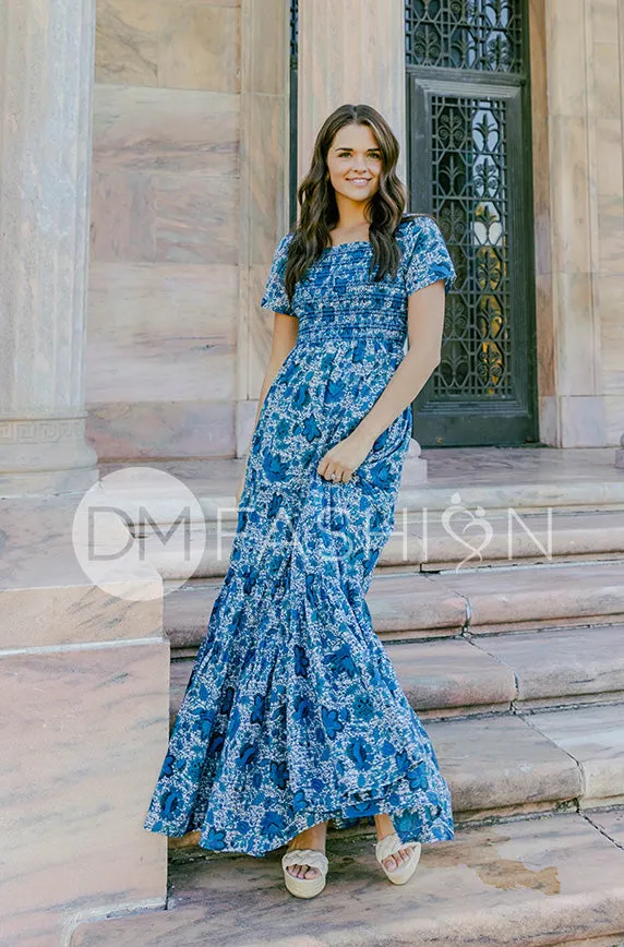 Jaelyn Teal Floral - DM Exclusive -  Maternity Friendly - Restocked