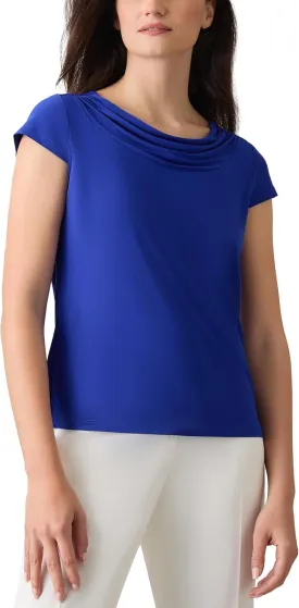 Kasper Women's Petite Cap Sleeve, Cowl Neck Top