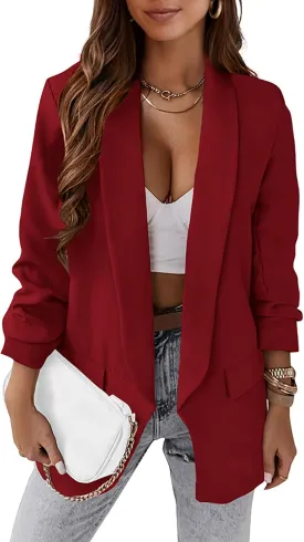 KIRUNDO Blazers for Women Oversized Business Casual Long Sleeve Open Front Work Office Suit Jackets Trendy Clothes