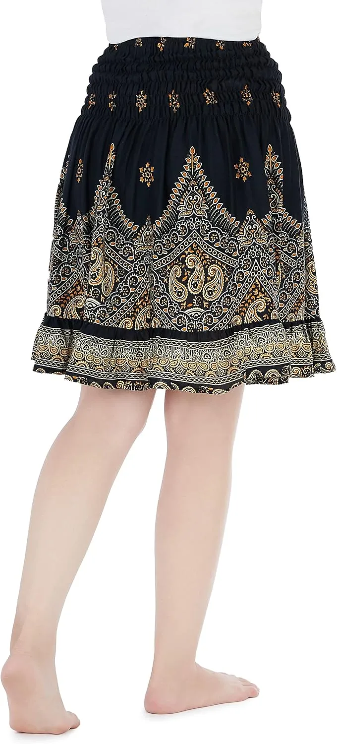 Lannaclothesdesign High Waisted Skirts for Women Short Flowy Summer Skirt Trendy Outfit Knee Length Boho Clothing Fall Skirts