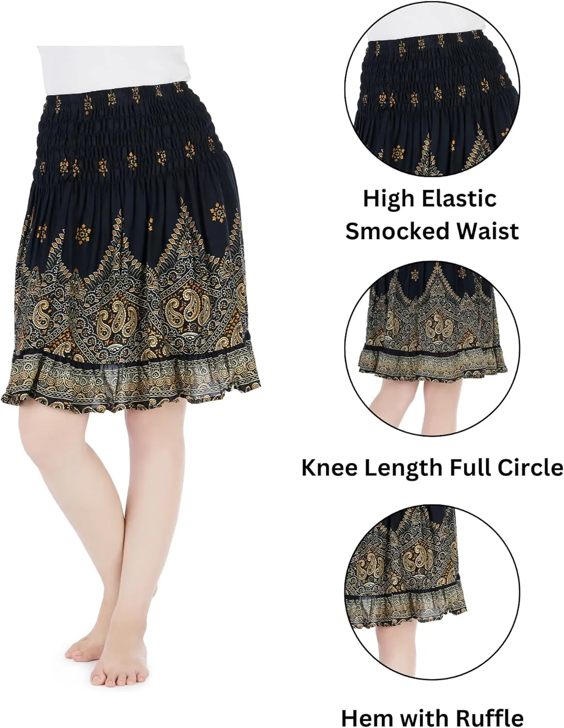 Lannaclothesdesign High Waisted Skirts for Women Short Flowy Summer Skirt Trendy Outfit Knee Length Boho Clothing Fall Skirts