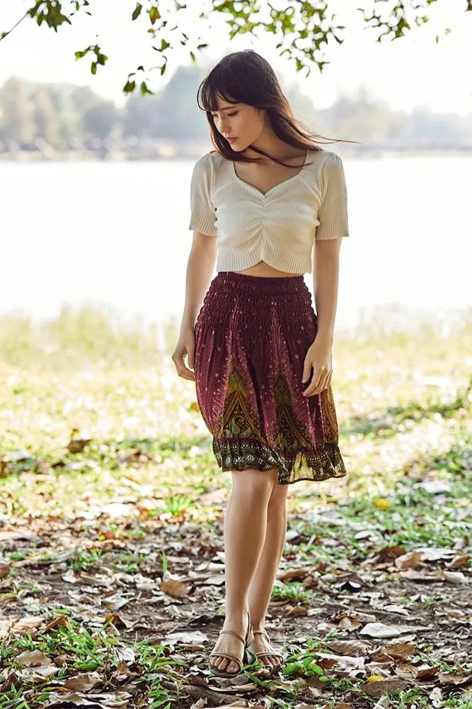 Lannaclothesdesign High Waisted Skirts for Women Short Flowy Summer Skirt Trendy Outfit Knee Length Boho Clothing Fall Skirts
