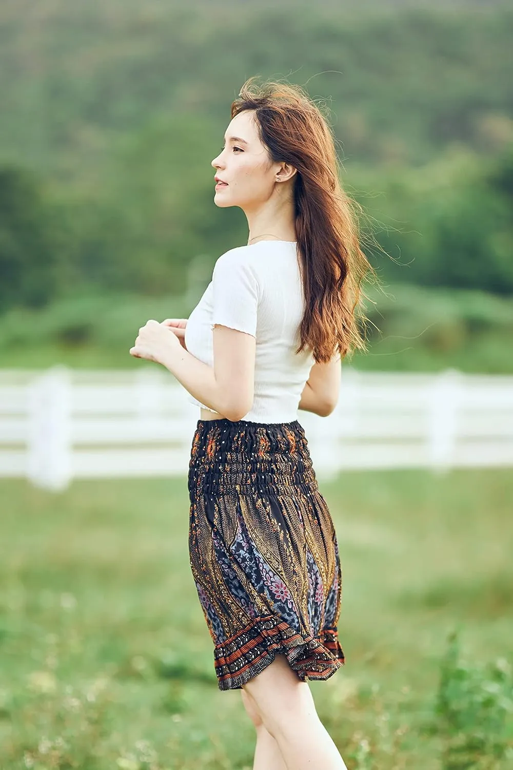 Lannaclothesdesign High Waisted Skirts for Women Short Flowy Summer Skirt Trendy Outfit Knee Length Boho Clothing Fall Skirts