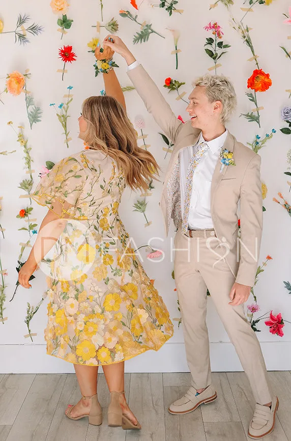 Lillian Duchess Yellow Floral Dress - DM Exclusive