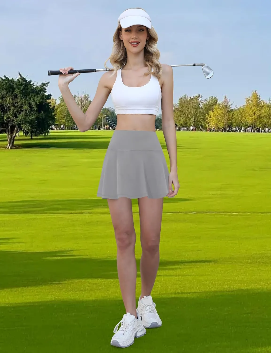 LouKeith Womens Tennis Skirt High Waisted Athletic Skorts Running Casual Pickle Ball Golf Skirts with Pockets
