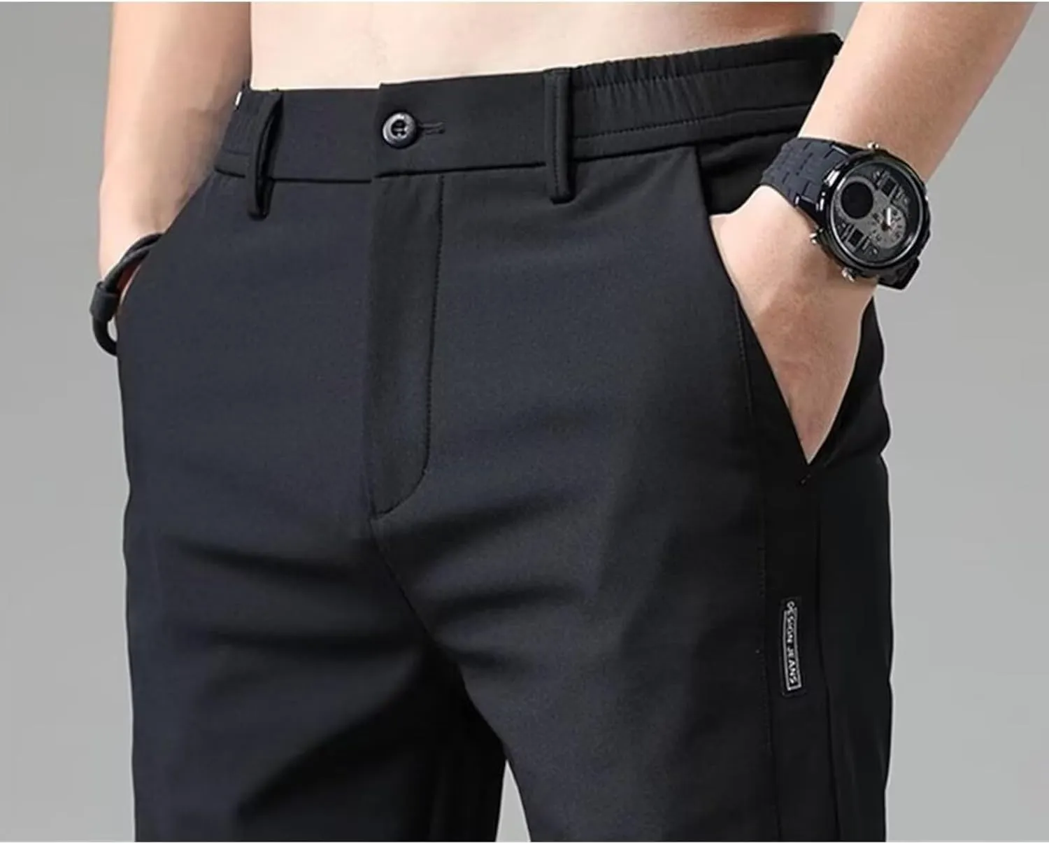 Mens Stretch Golf Joggers Elastic Waist Work Dress Pants Slim Fit Comfy Casual Pants Lightweight Activewear Trendy