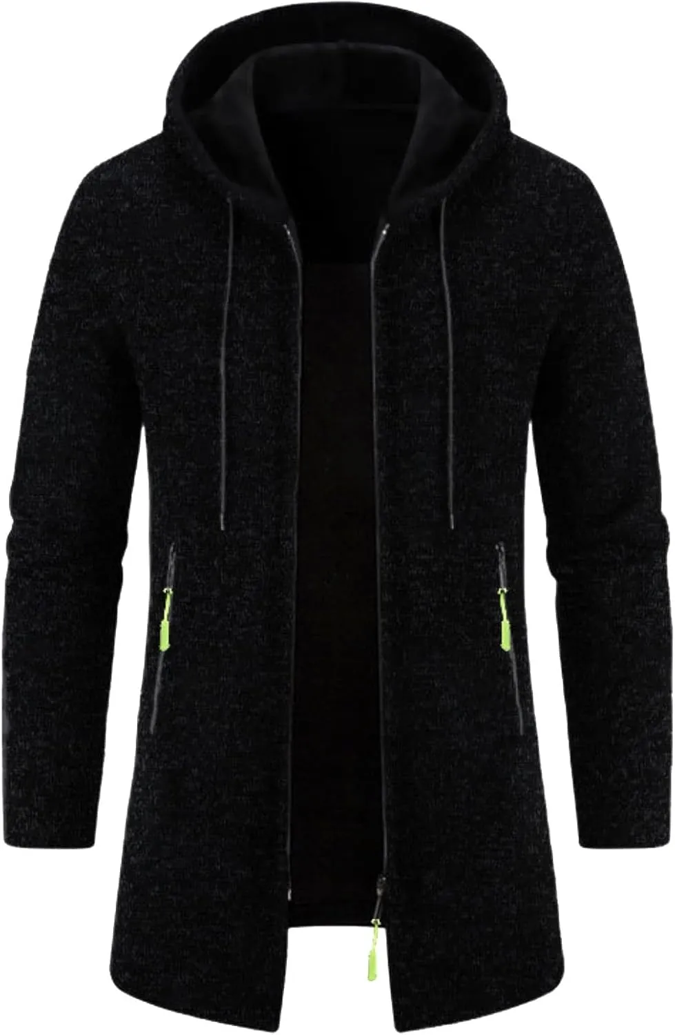 Men's Thicken Hooded Cardigan Sweater 2023 Winter Thermal Sweaters Coat Full Zip Quilted Jacket Business Casual Knit Outwear