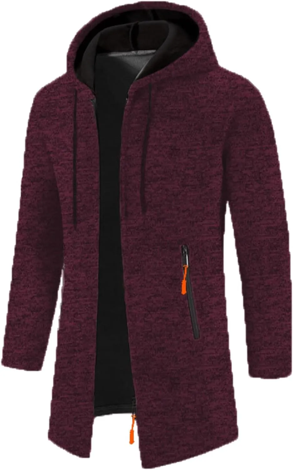 Men's Thicken Hooded Cardigan Sweater 2023 Winter Thermal Sweaters Coat Full Zip Quilted Jacket Business Casual Knit Outwear