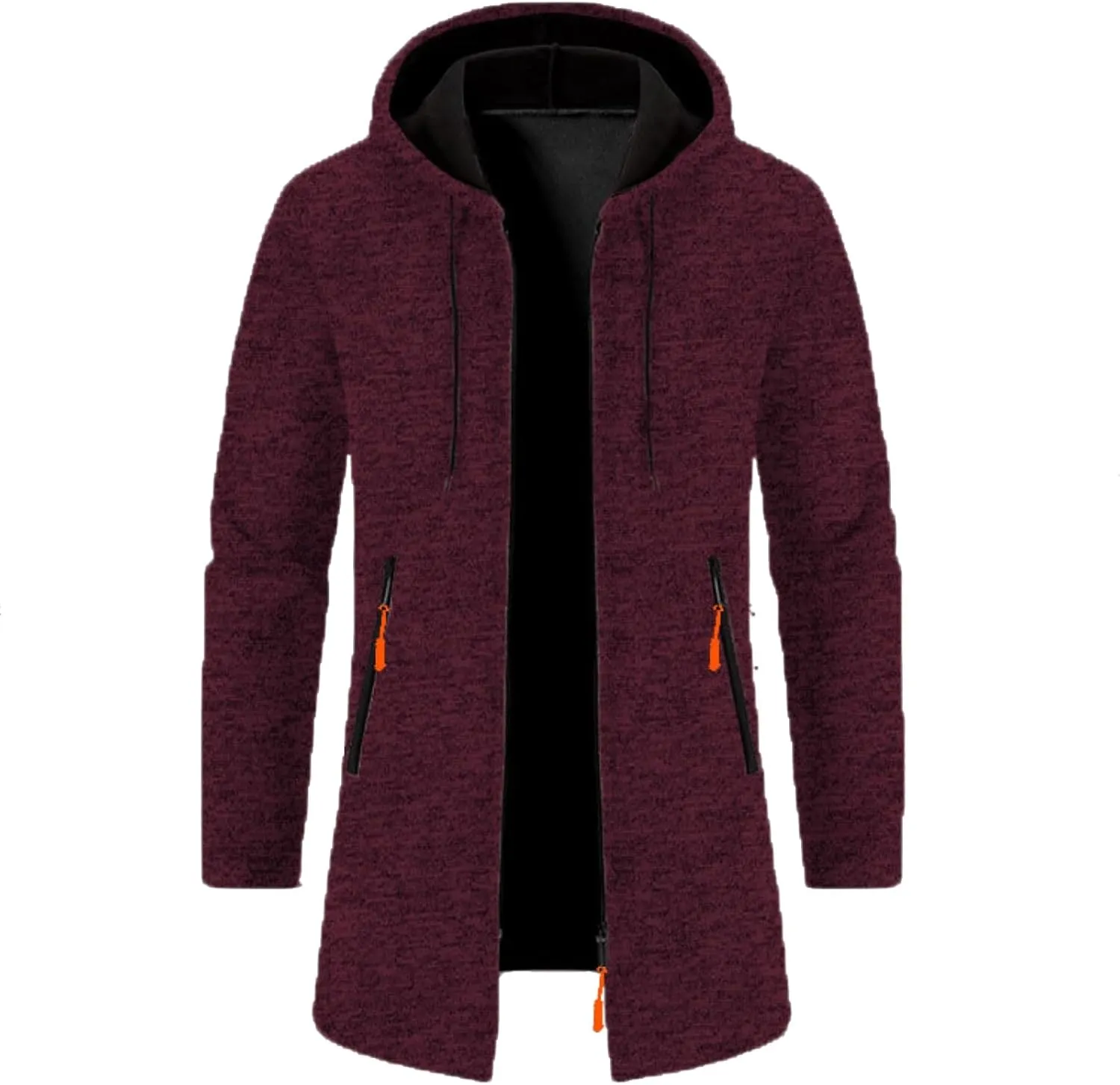 Men's Thicken Hooded Cardigan Sweater 2023 Winter Thermal Sweaters Coat Full Zip Quilted Jacket Business Casual Knit Outwear