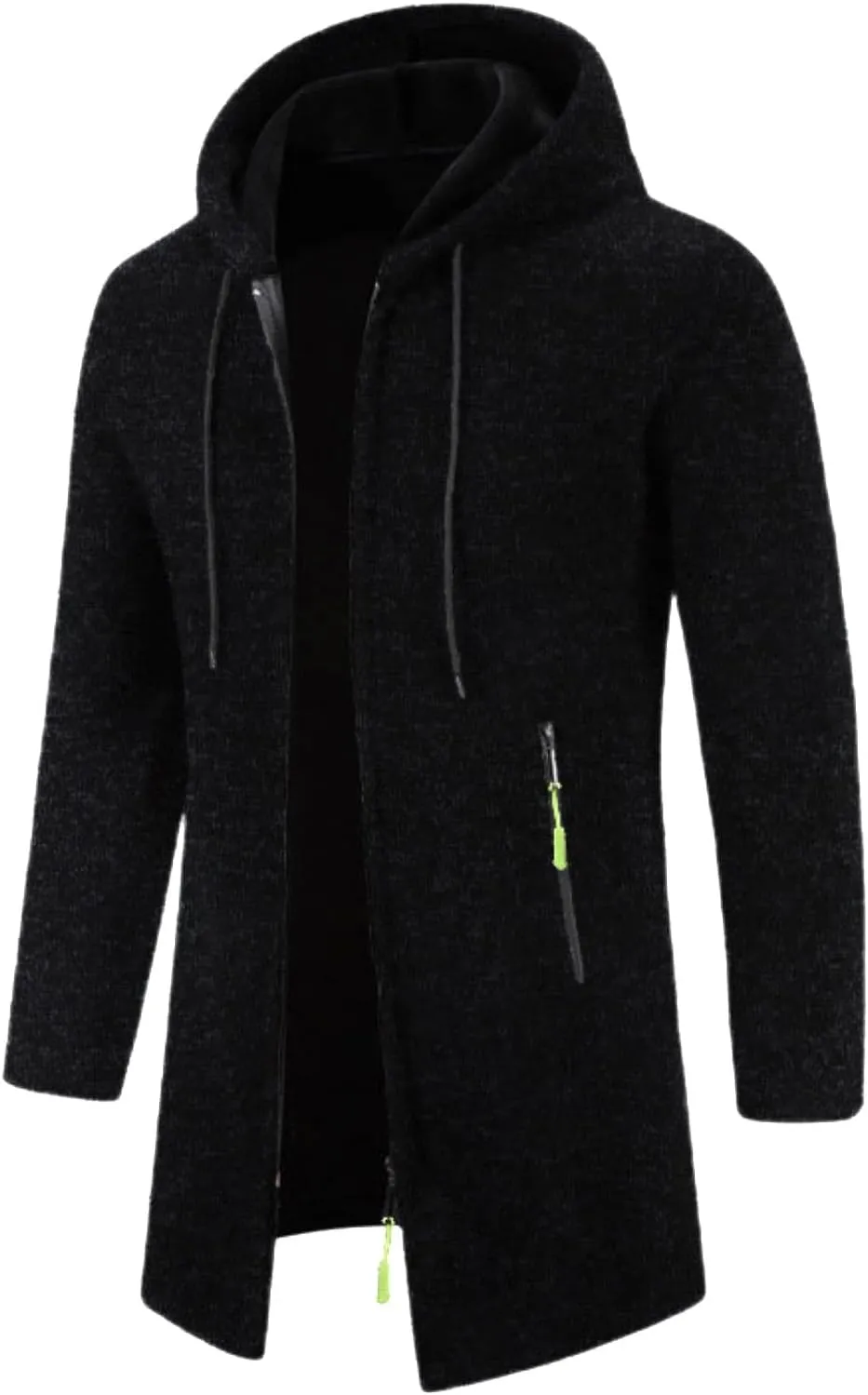 Men's Thicken Hooded Cardigan Sweater 2023 Winter Thermal Sweaters Coat Full Zip Quilted Jacket Business Casual Knit Outwear