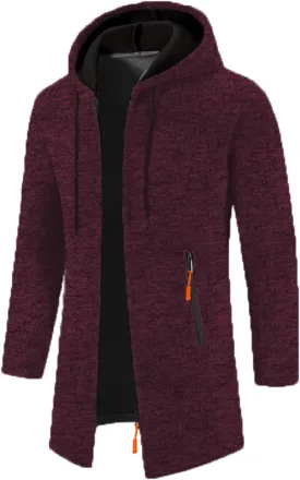Men's Thicken Hooded Cardigan Sweater 2023 Winter Thermal Sweaters Coat Full Zip Quilted Jacket Business Casual Knit Outwear