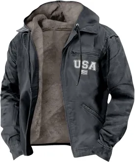 Men'S Winter Jacket Fleece Lined Sherpa Warm Jackets Casual Stylish Cargo Coats Jacket, S-8Xl