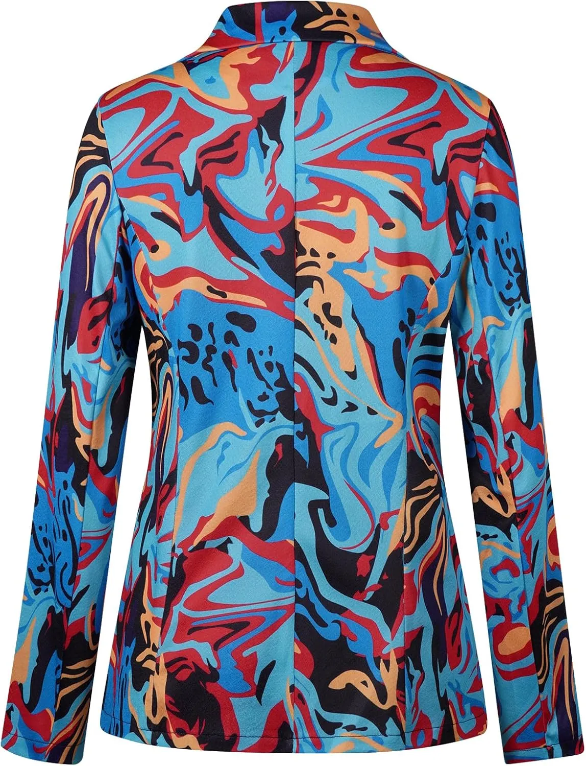MINTLIMIT Women's Graphic Print Blazer Casual Long Sleeve Notch Lapel Button Open Front Colorful Jacket Blazers with Pockets