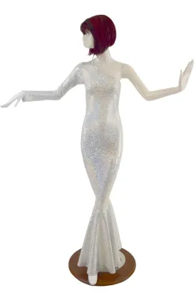 One Shoulder Wiggle Gown with Fishtail Hemline